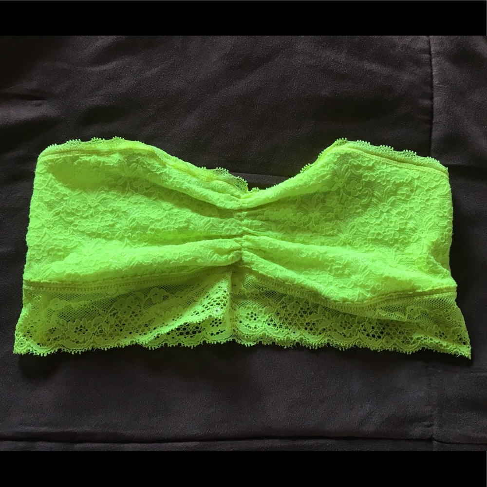 Aerie bandeau bralette in neon yellow size small
